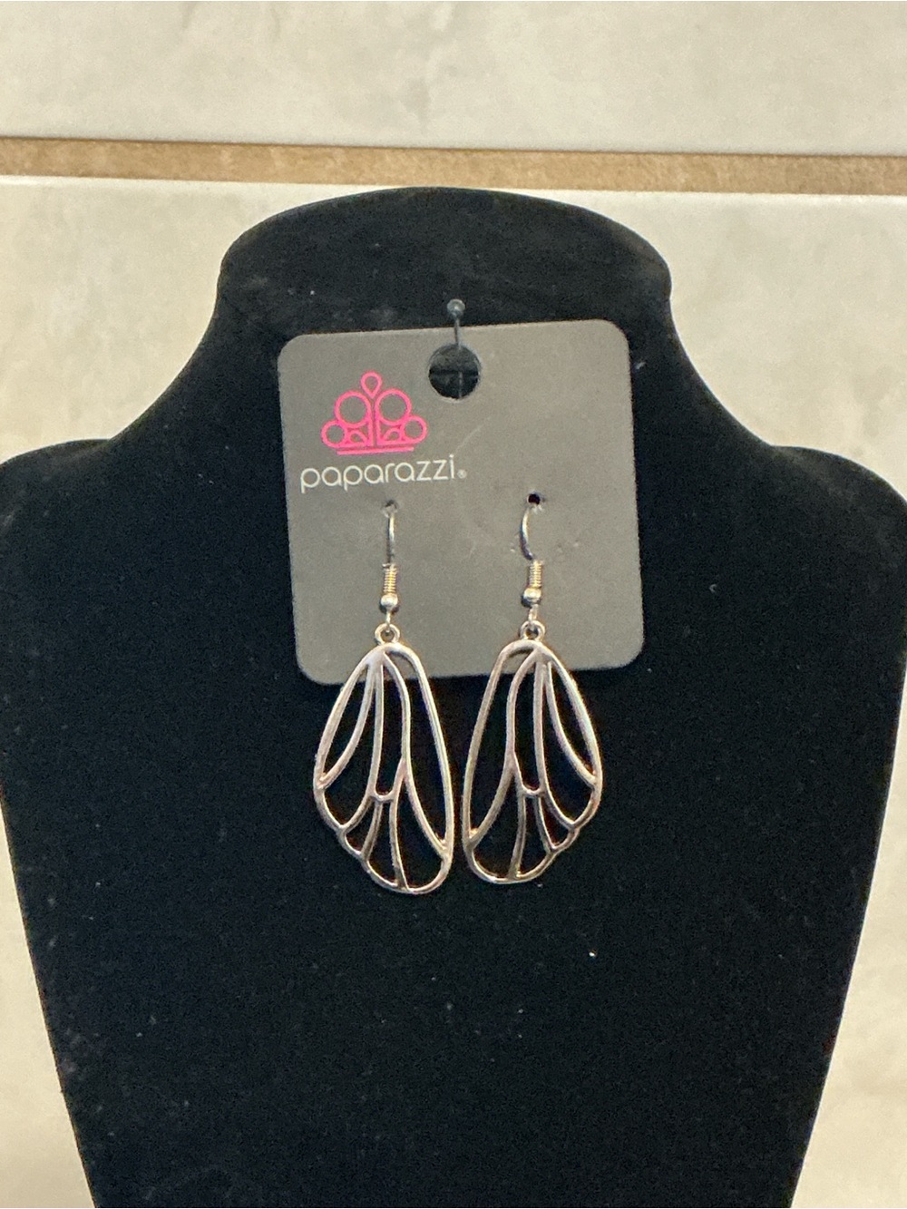 Paparazzi Gold Open Filigree Wing Drop Earrings